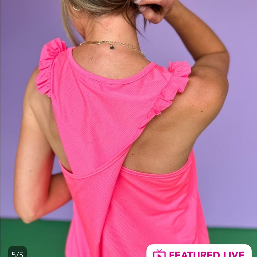 SSYS Ruffle Twist Back Honeycomb Active Tank
